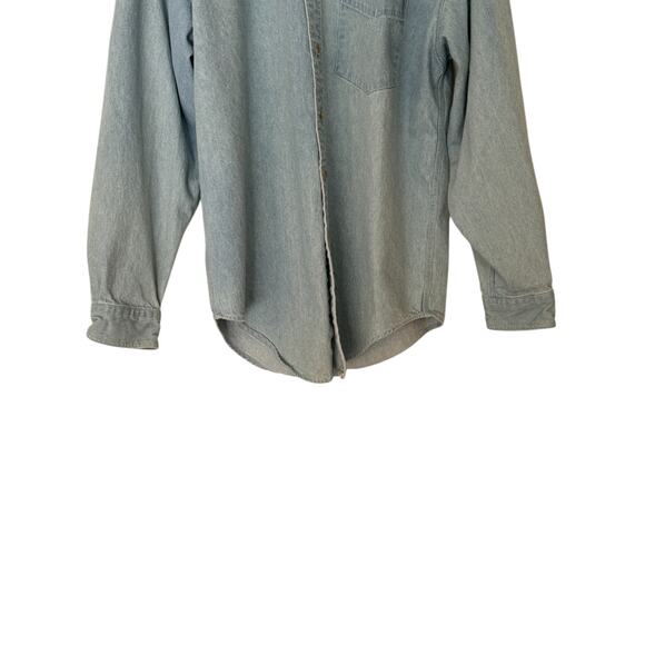 INC Vintage 80s Blue Denim Long Sleeve Button Down Classiccore Retro Shirt - Picture 7 of 8